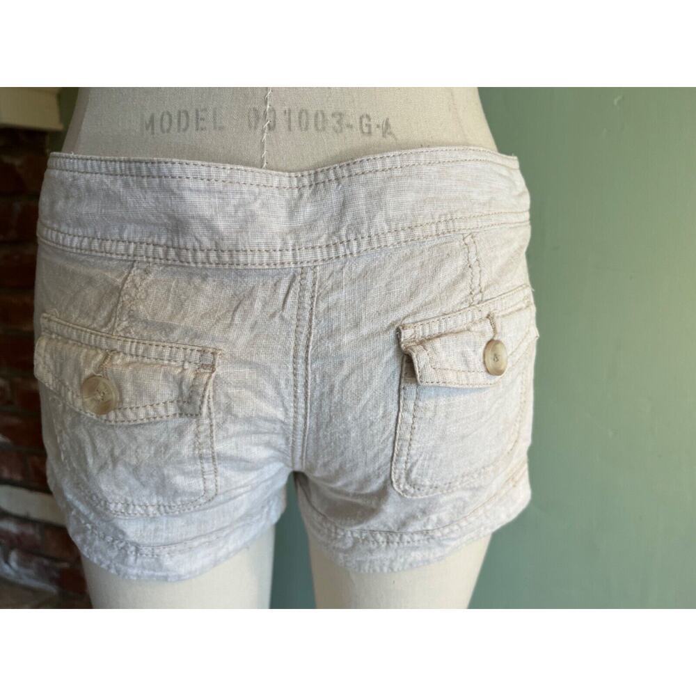 Express Womens Size 2 Beige Casual Linen Shorts - Picture 3 of 3